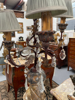 Late 19th Century Blackamoor Lamp With Crystal Drops | Antique & Vintage | Moonee Ponds Antiques | Australia Wide Delivery