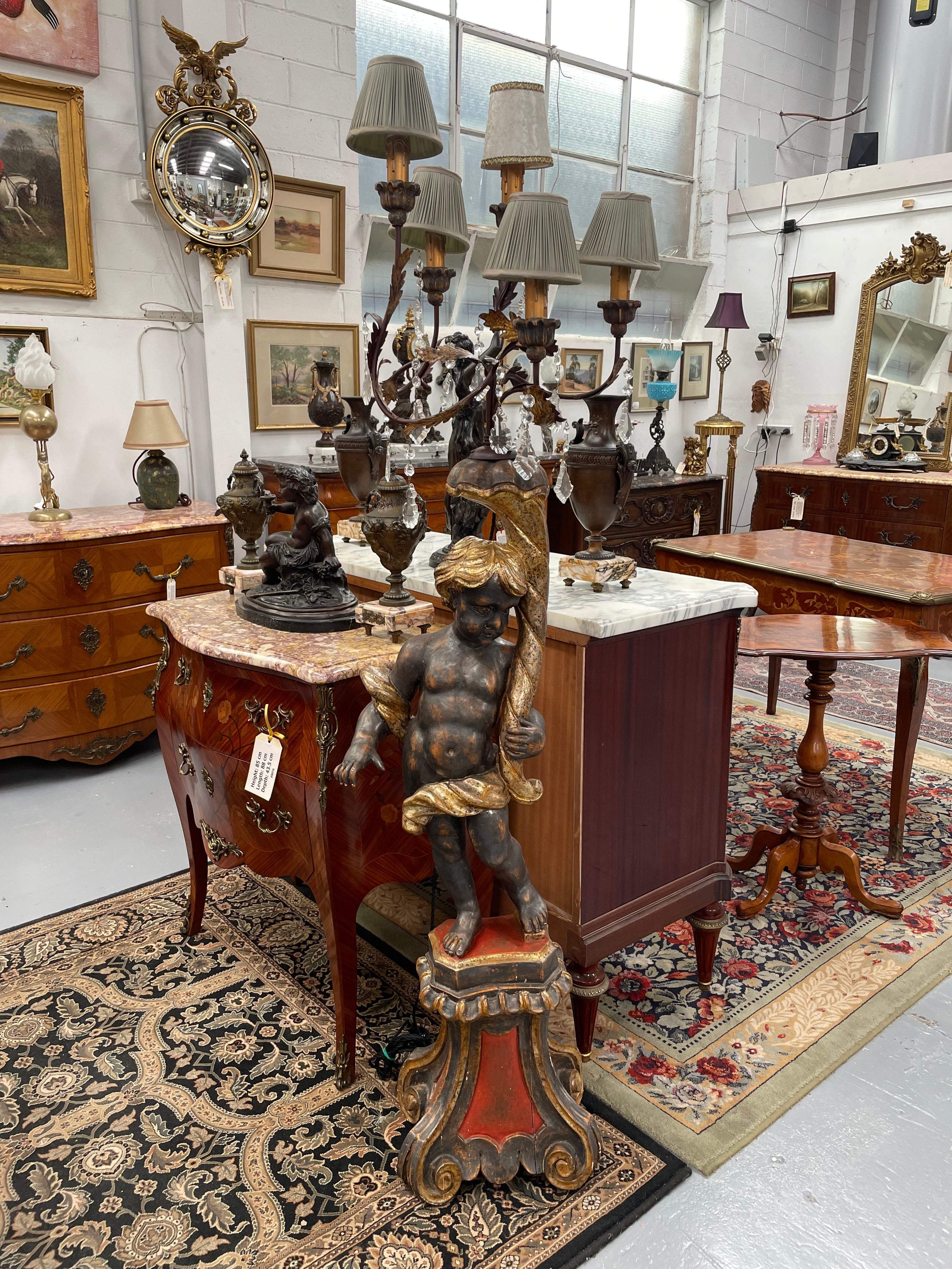 Late 19th Century Blackamoor Lamp With Crystal Drops | Antique & Vintage | Moonee Ponds Antiques | Australia Wide Delivery