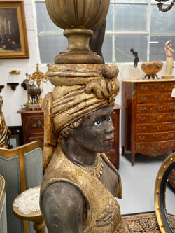 Late 19th Century Gilt Over Carved Wood Blackamoor Floor Lamp | Antique & Vintage | Moonee Ponds Antiques | Australia Wide Delivery