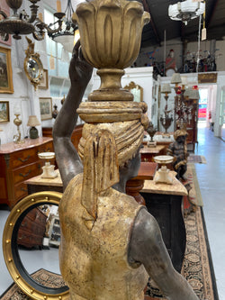 Late 19th Century Gilt Over Carved Wood Blackamoor Floor Lamp | Antique & Vintage | Moonee Ponds Antiques | Australia Wide Delivery