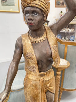 Late 19th Century Gilt Over Carved Wood Blackamoor Floor Lamp | Antique & Vintage | Moonee Ponds Antiques | Australia Wide Delivery