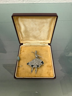 Pretty Vintage Silver Metal Ballerina Brooch | Antique & Vintage | Moonee Ponds Antiques | Australia Wide Delivery