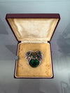 Vintage White Metal & Green Glass Brooch | Antique & Vintage | Moonee Ponds Antiques | Australia Wide Delivery