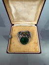 Vintage White Metal & Green Glass Brooch | Antique & Vintage | Moonee Ponds Antiques | Australia Wide Delivery