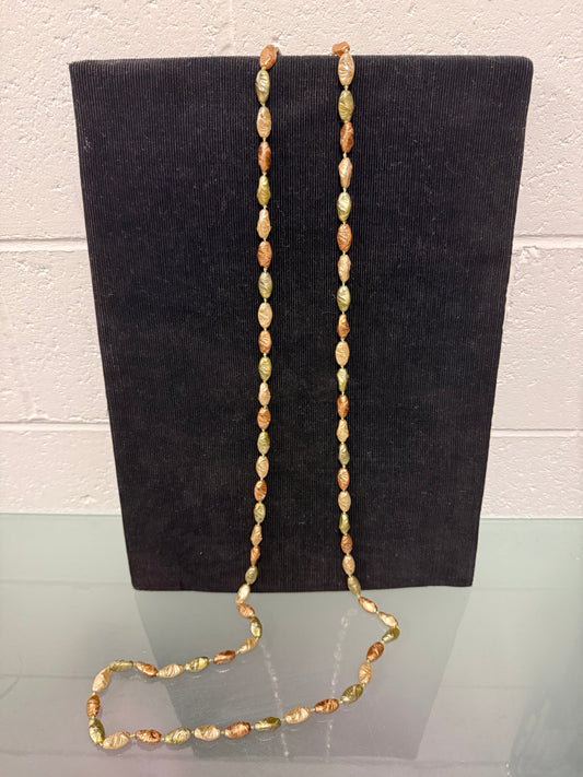 Long Vintage Faux Tahitian Pearl Necklace
