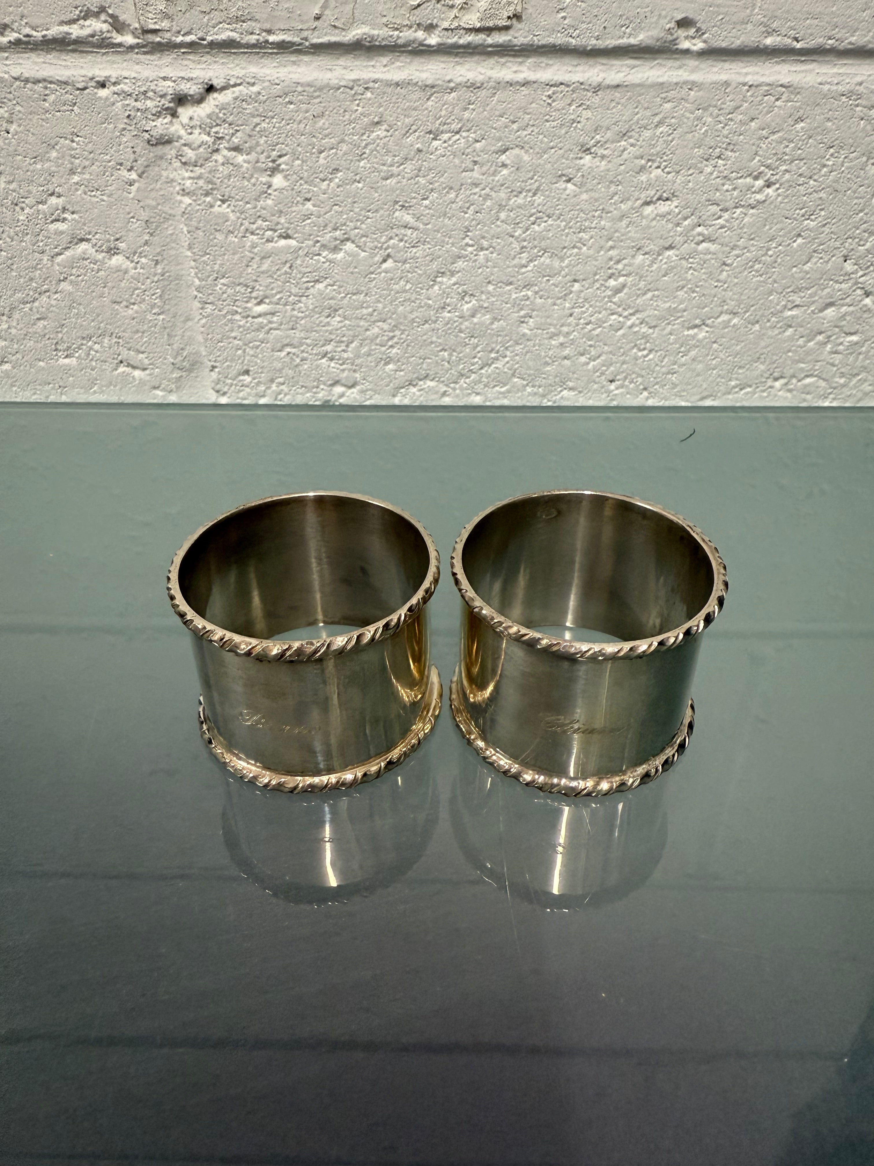 Vintage Pair Silver (800) Serviette Rings | Antique & Vintage | Moonee Ponds Antiques | Australia Wide Delivery