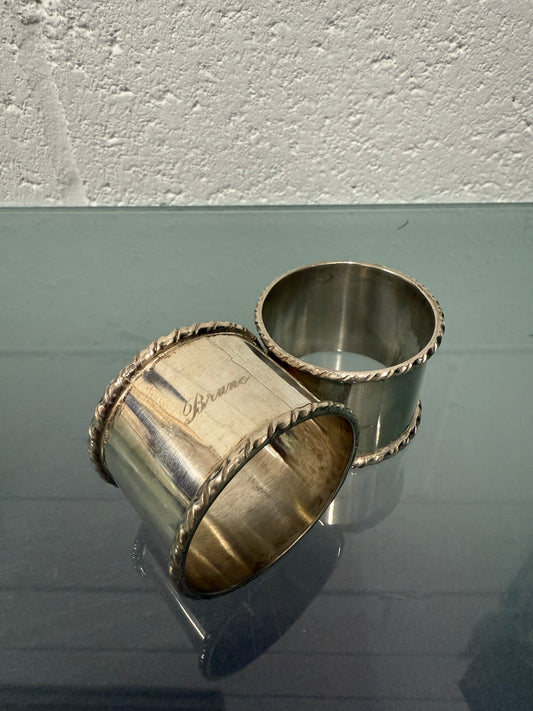 Vintage Pair Silver (800) Serviette Rings