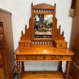 Antique Victorian Huon Pine Bedroom Suite Includes Dressing Table, Wardrobe & Chest of Drawers