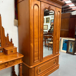 Antique Victorian Huon Pine Bedroom Suite Includes Dressing Table, Wardrobe & Chest of Drawers