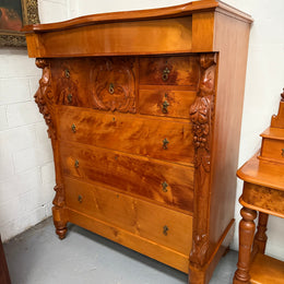 Antique Victorian Huon Pine Bedroom Suite Includes Dressing Table, Wardrobe & Chest of Drawers