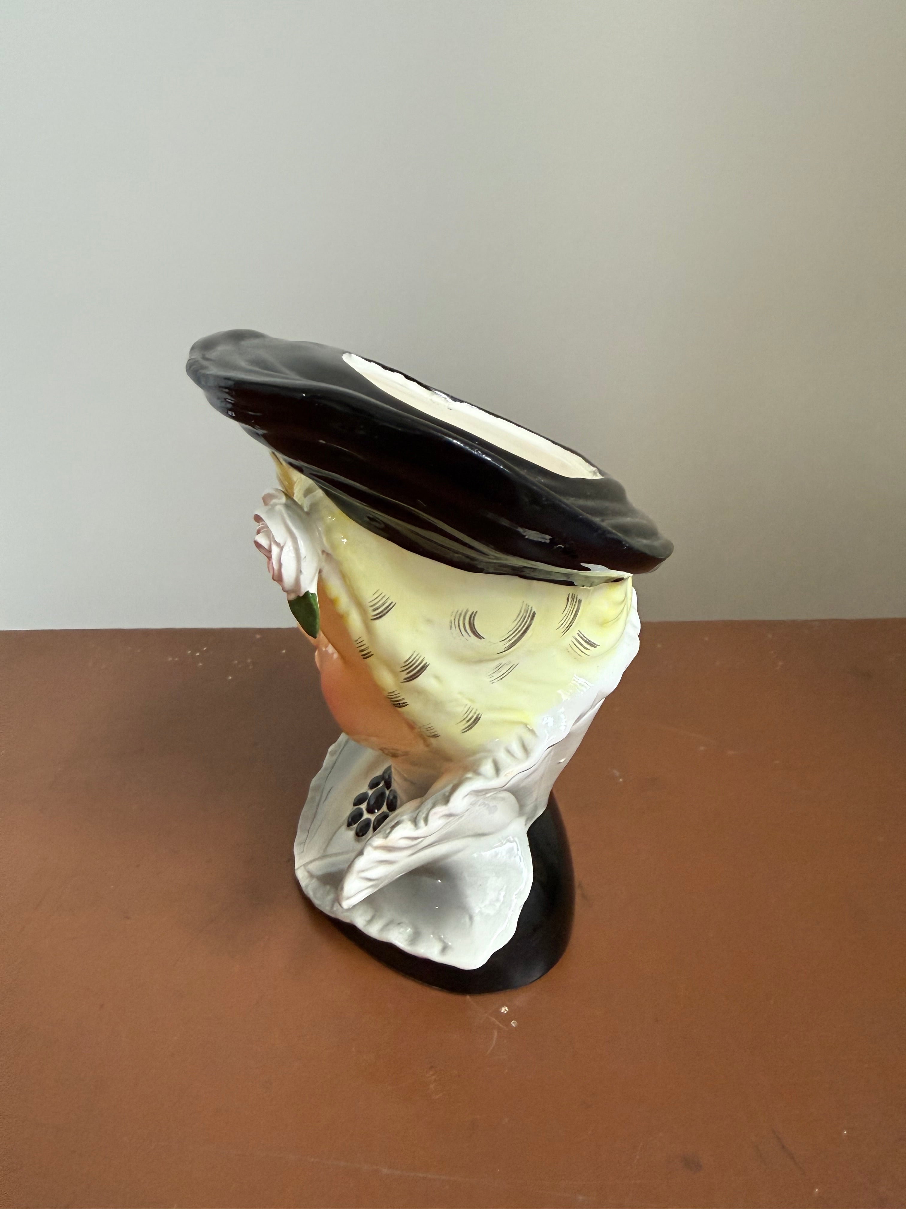 Vintage Stafford Japan Lady Head Vase Planter No. 4613