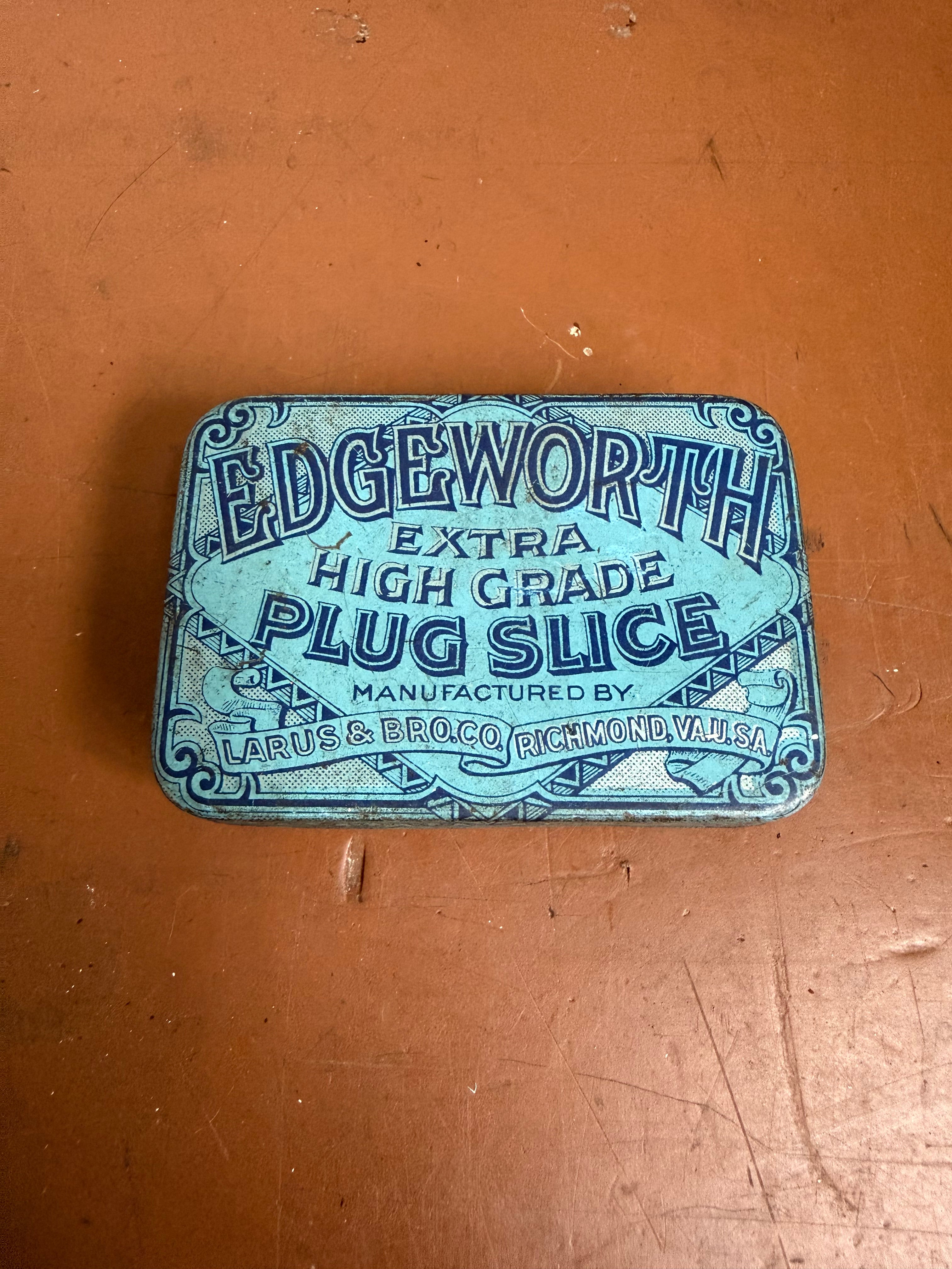 Vintage Edgeworth Extra High Grade Plug Slice Tobacco Tin