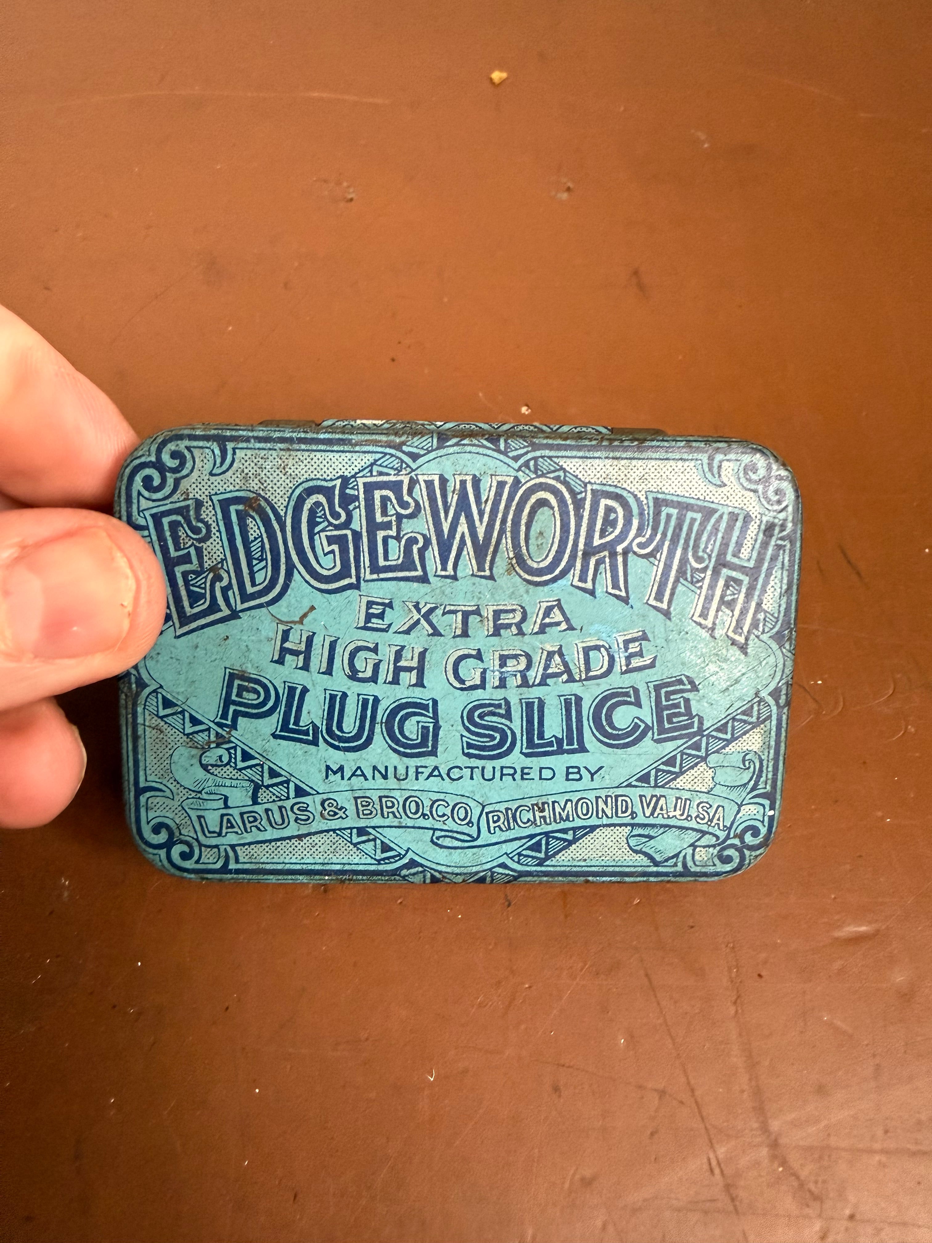Vintage Edgeworth Extra High Grade Plug Slice Tobacco Tin