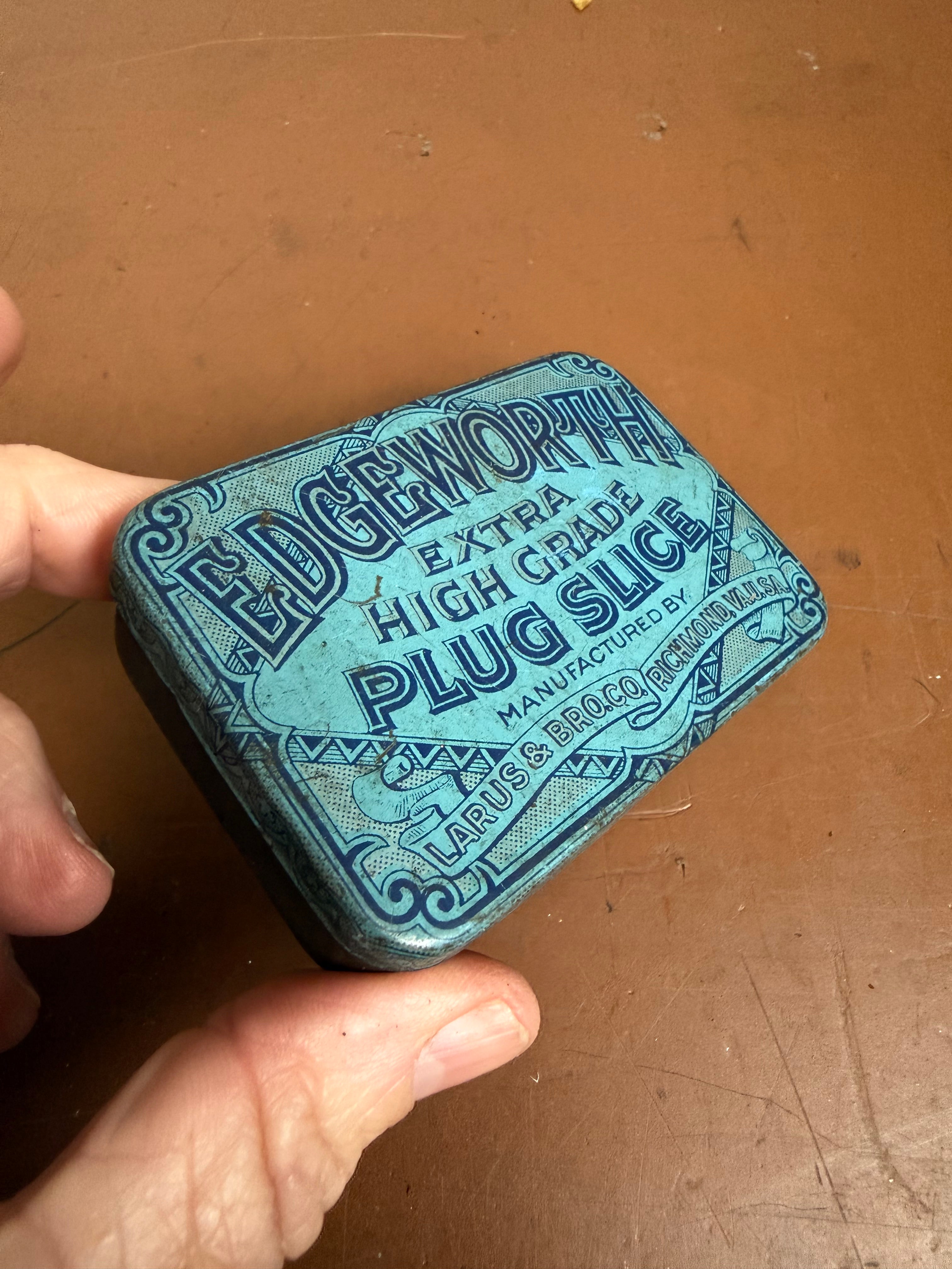 Vintage Edgeworth Extra High Grade Plug Slice Tobacco Tin