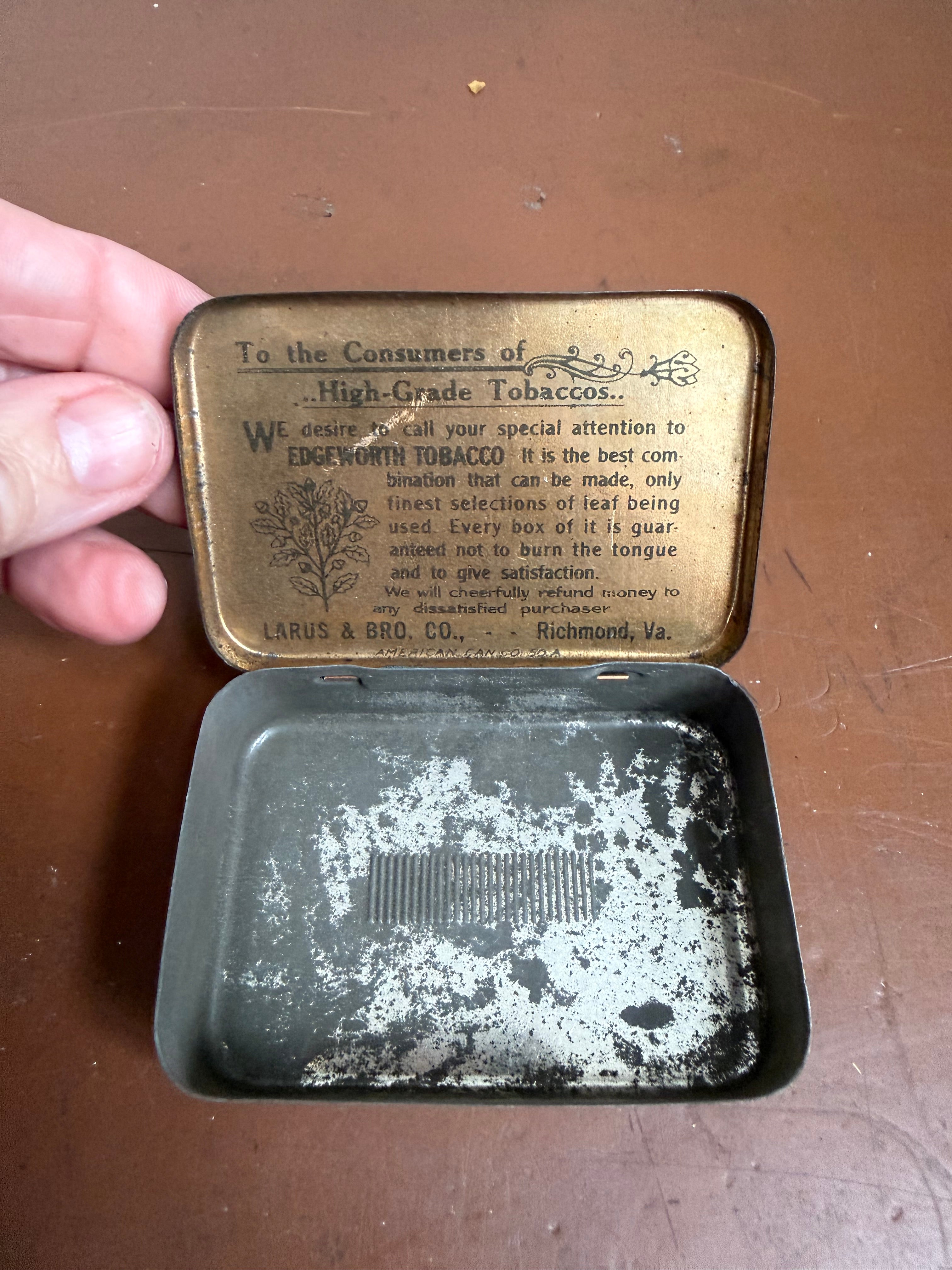 Vintage Edgeworth Extra High Grade Plug Slice Tobacco Tin