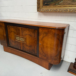 Stylish French Art Deco Burr Walnut Sideboard