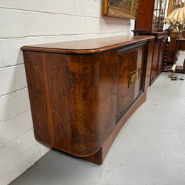 Stylish French Art Deco Burr Walnut Sideboard