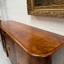 Stylish French Art Deco Burr Walnut Sideboard