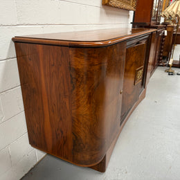 Stylish French Art Deco Burr Walnut Sideboard