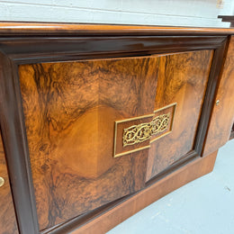 Stylish French Art Deco Burr Walnut Sideboard