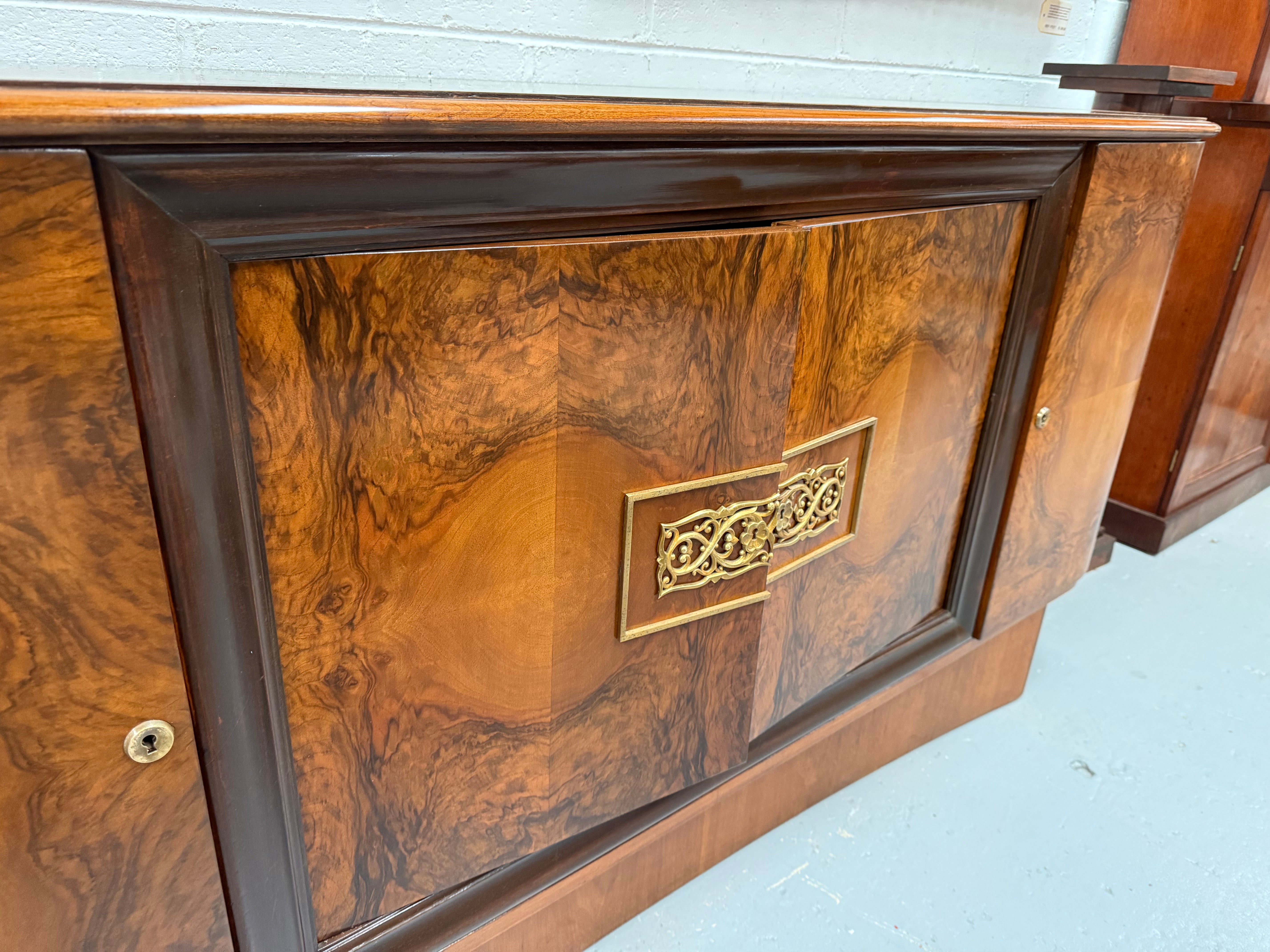 Stylish French Art Deco Burr Walnut Sideboard | Antique & Vintage | Moonee Ponds Antiques | Australia Wide Delivery