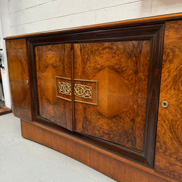 Stylish French Art Deco Burr Walnut Sideboard