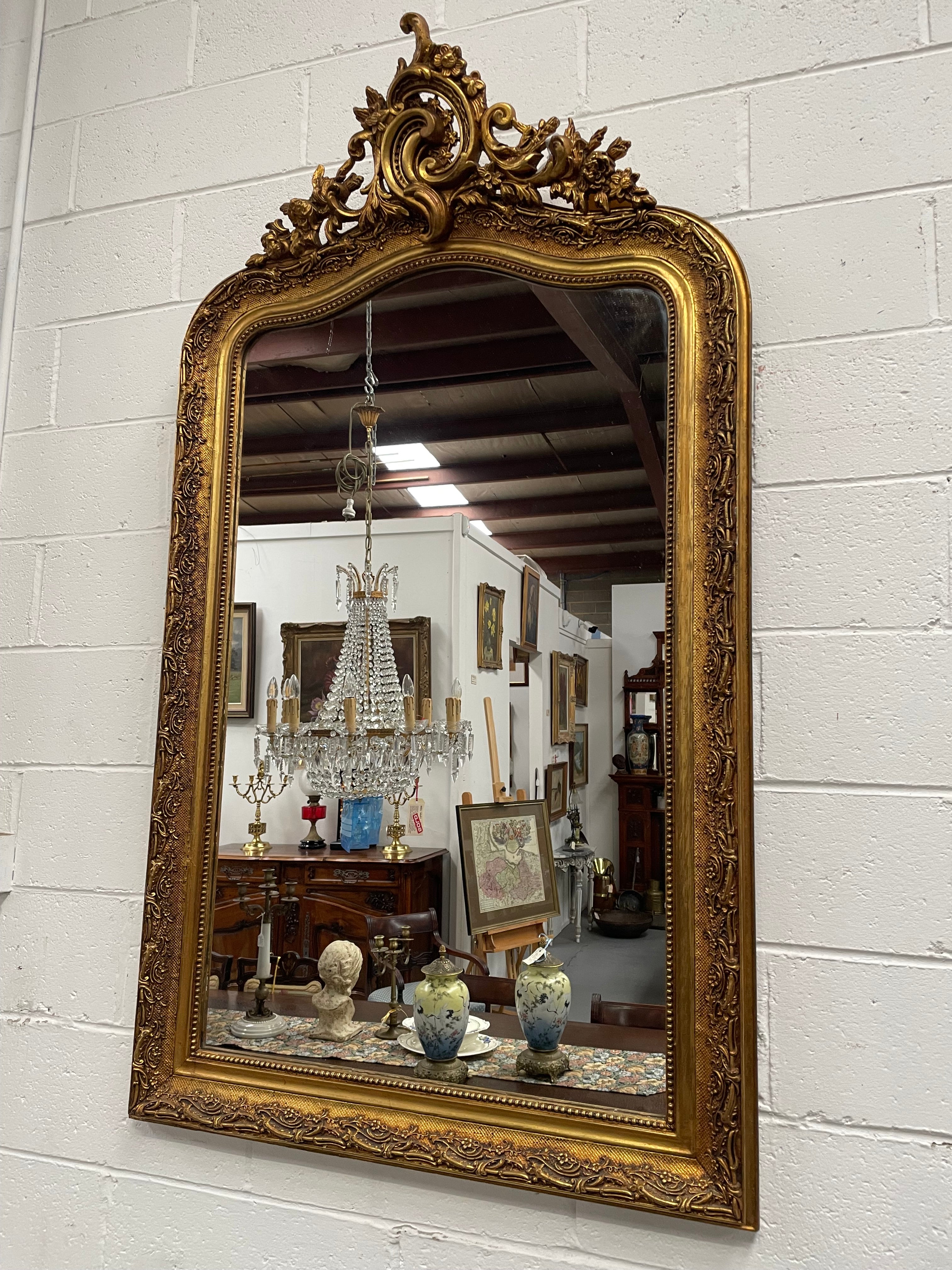 Beautiful French 19th Century Louis 15th Style Gilt Mirror | Antique & Vintage | Moonee Ponds Antiques | Australia Wide Delivery