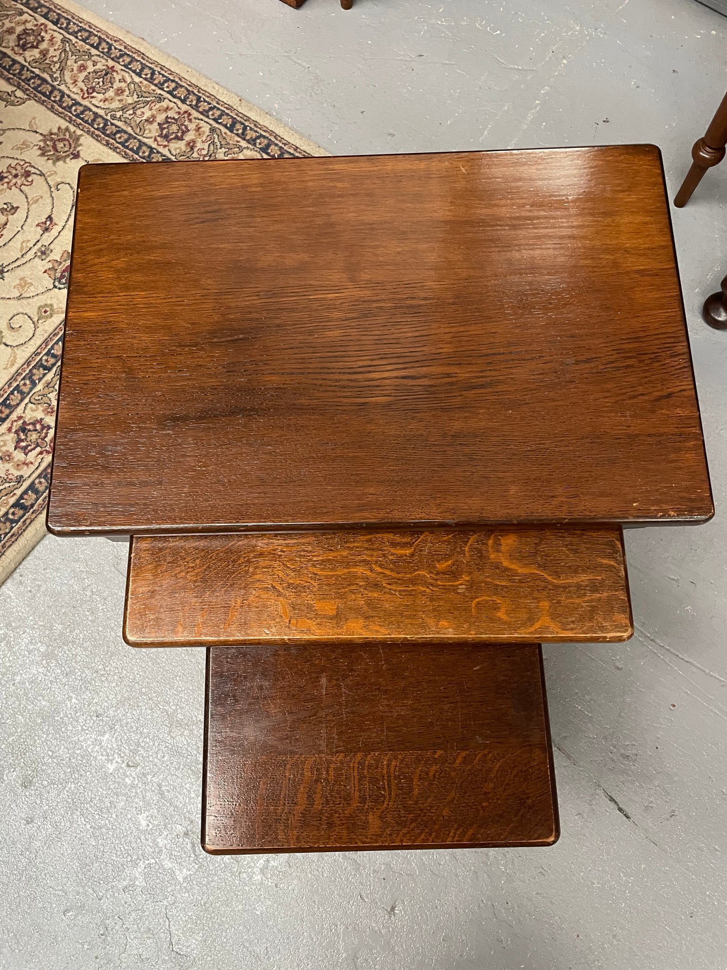 Lovely Oak Nest of Three Tables