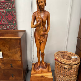 Vintage Wooden Female Sculpture