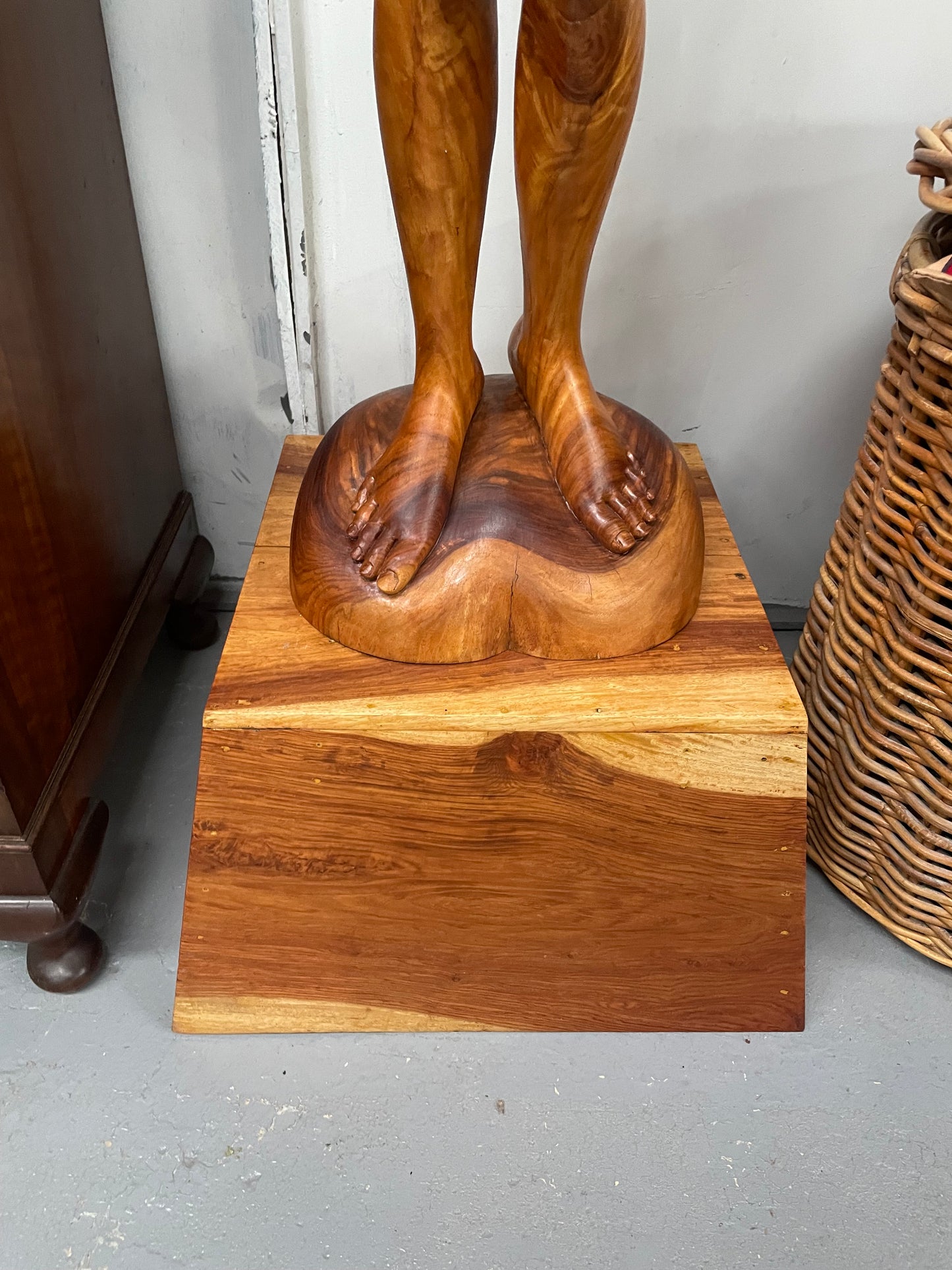 Vintage Wooden Female Sculpture