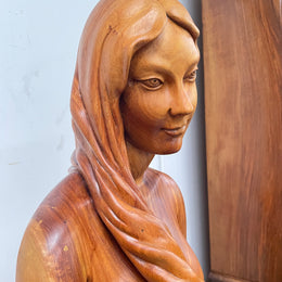 Vintage Wooden Female Sculpture