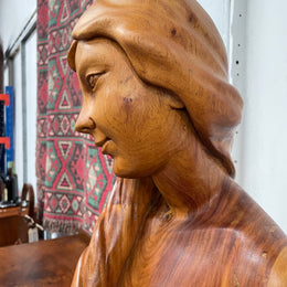 Vintage Wooden Female Sculpture