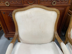Pair Louis 15th Style Oak Framed Bergeres Chairs | Antique & Vintage | Moonee Ponds Antiques | Australia Wide Delivery
