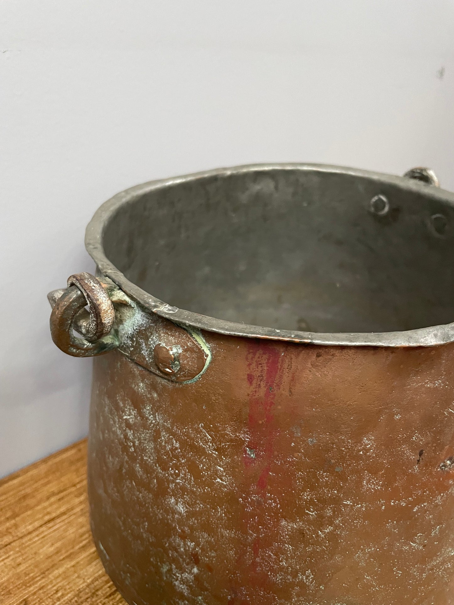 Antique Copper Bucket with Handle