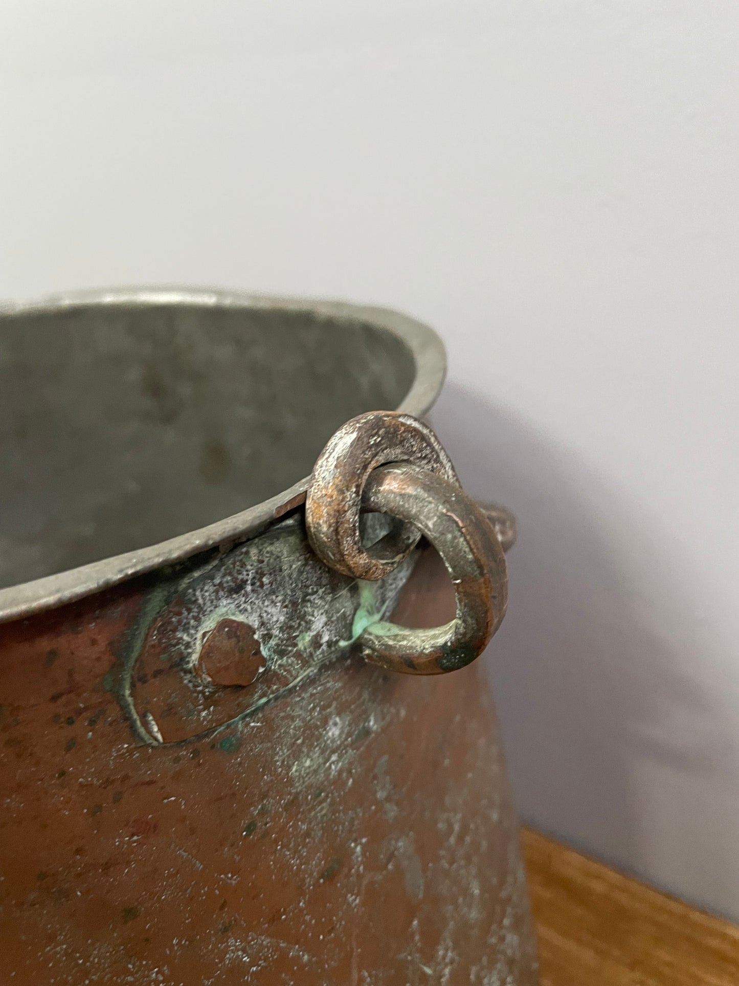 Antique Copper Bucket with Handle