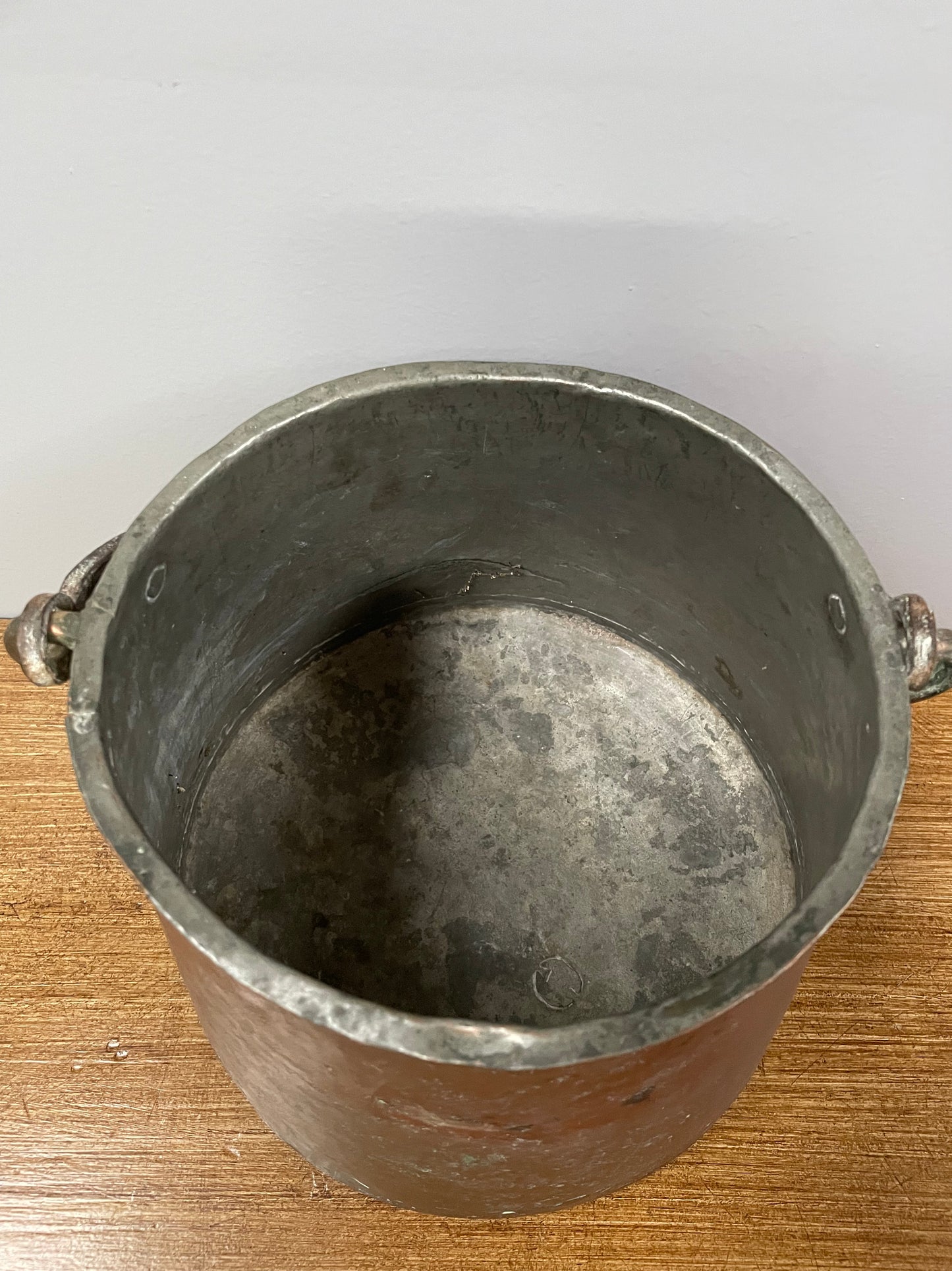 Antique Copper Bucket with Handle