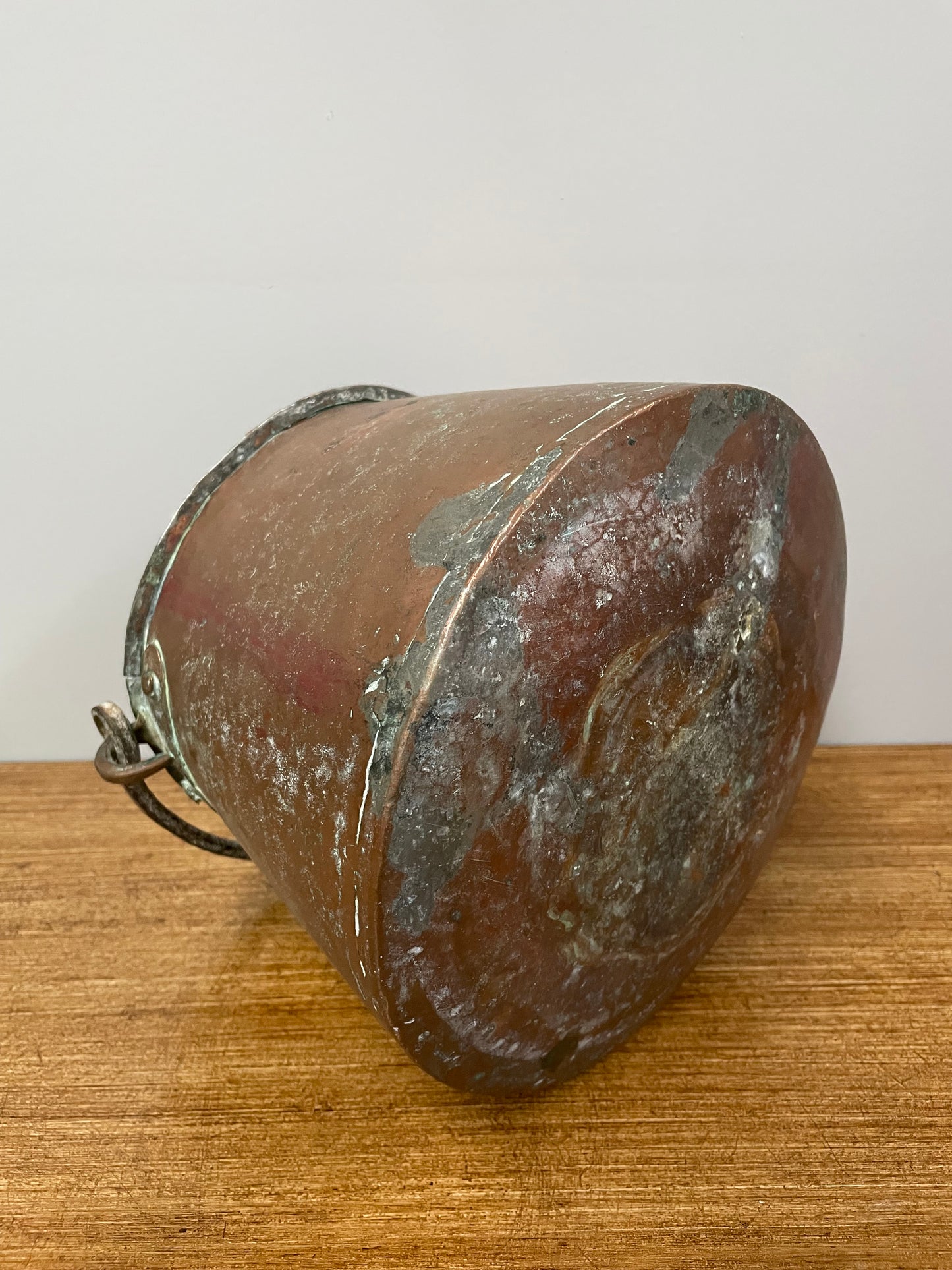 Antique Copper Bucket with Handle