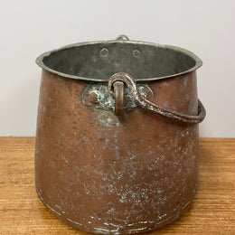Antique Copper Bucket with Handle