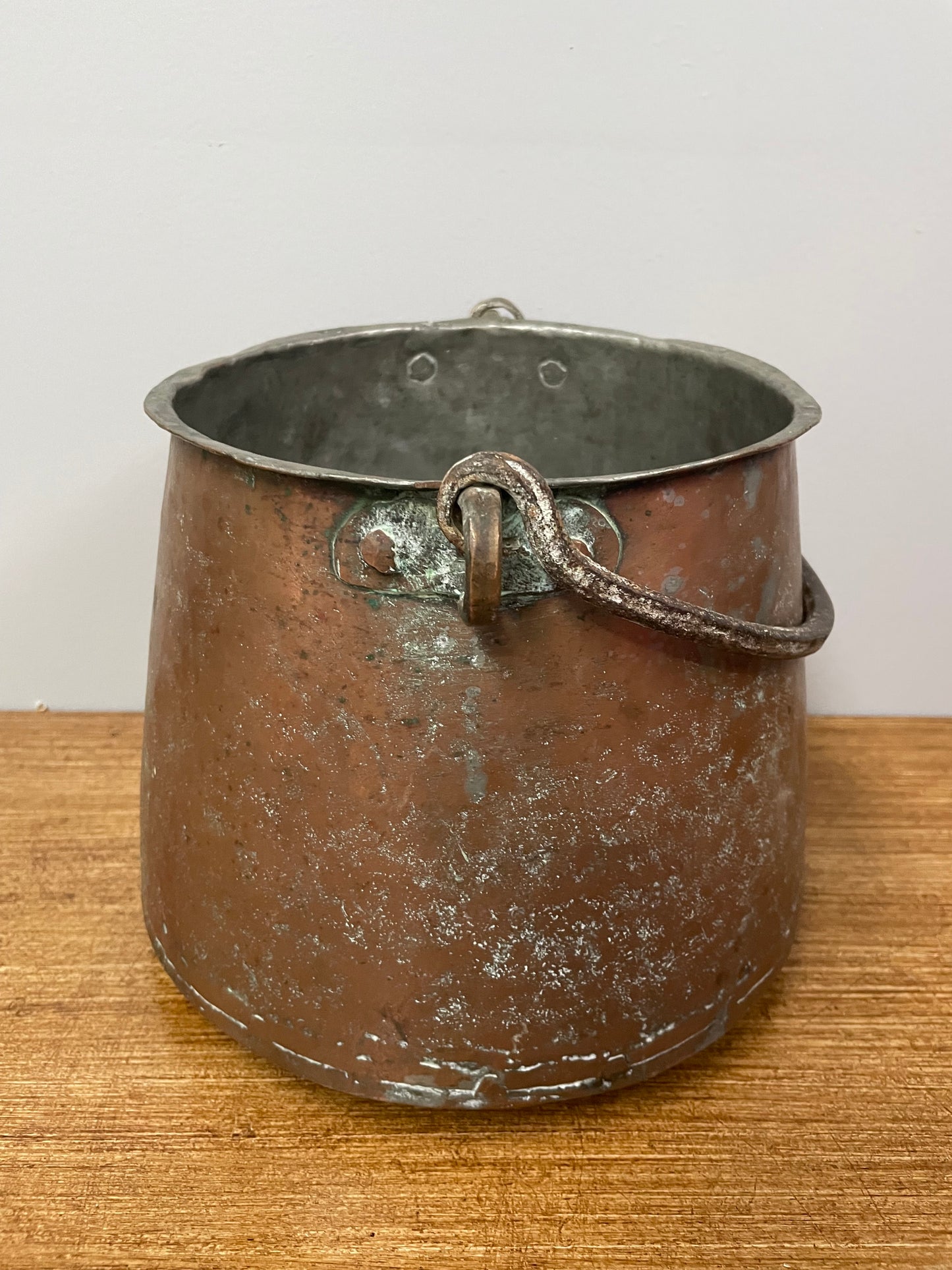 Antique Copper Bucket with Handle