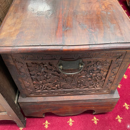 Beautifully Hand Carved Teak Blanket Box
