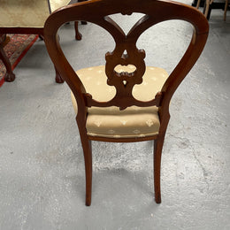 Antique Victorian Walnut Nicely Upholstered Ornate Decorative Chair