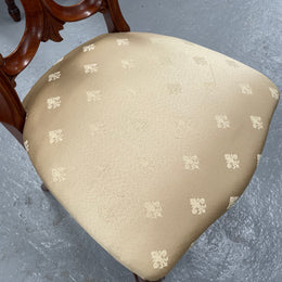 Antique Victorian Walnut Nicely Upholstered Ornate Decorative Chair