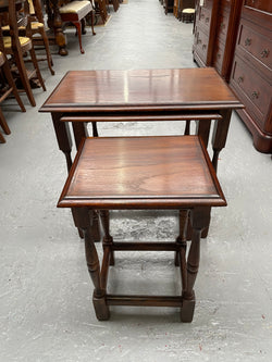 Solid Oak Nest of Three Tables | Antique & Vintage | Moonee Ponds Antiques | Australia Wide Delivery