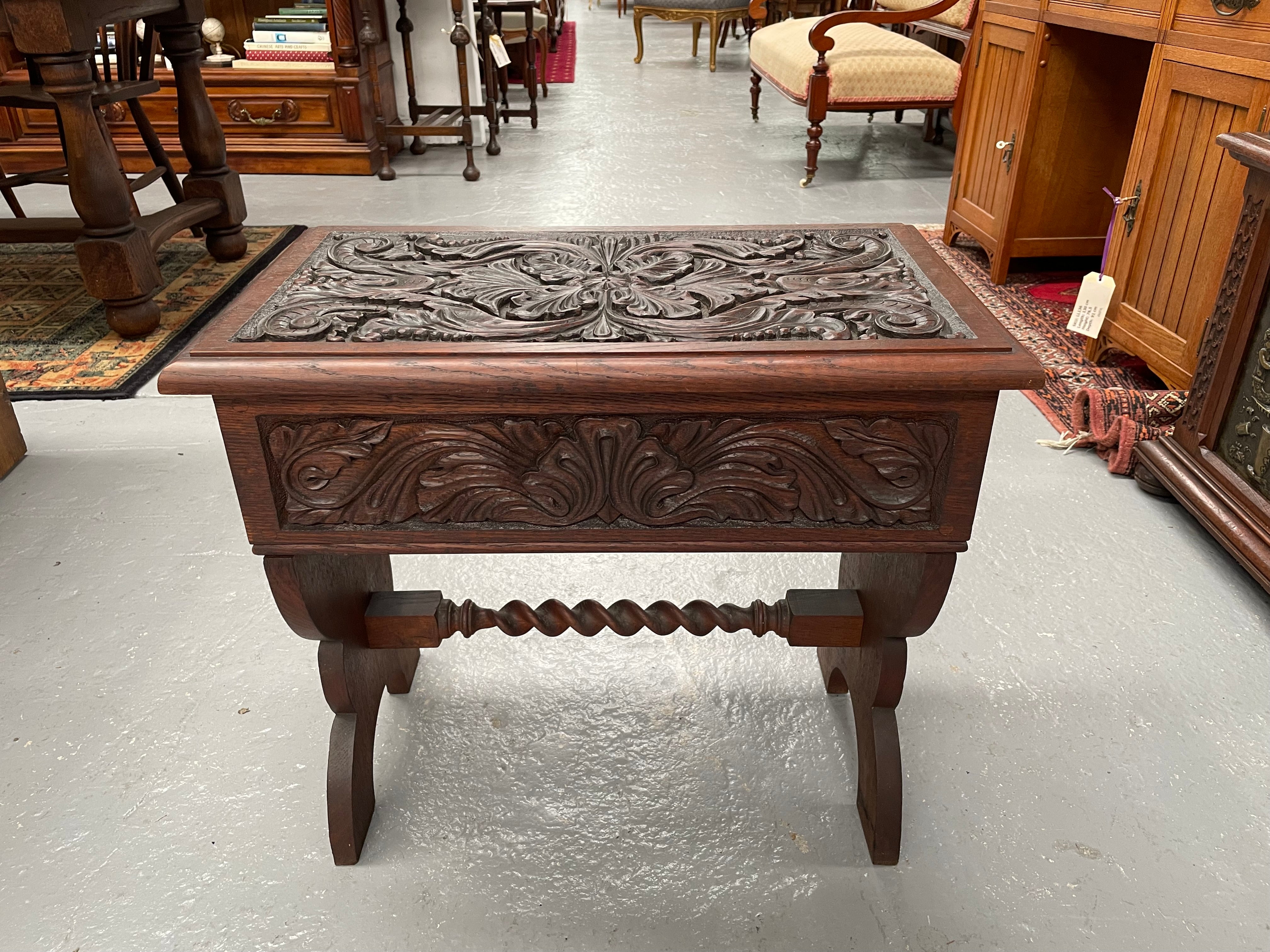 English Oak Arts & Crafts Piano Stool | Antique & Vintage | Moonee Ponds Antiques | Australia Wide Delivery
