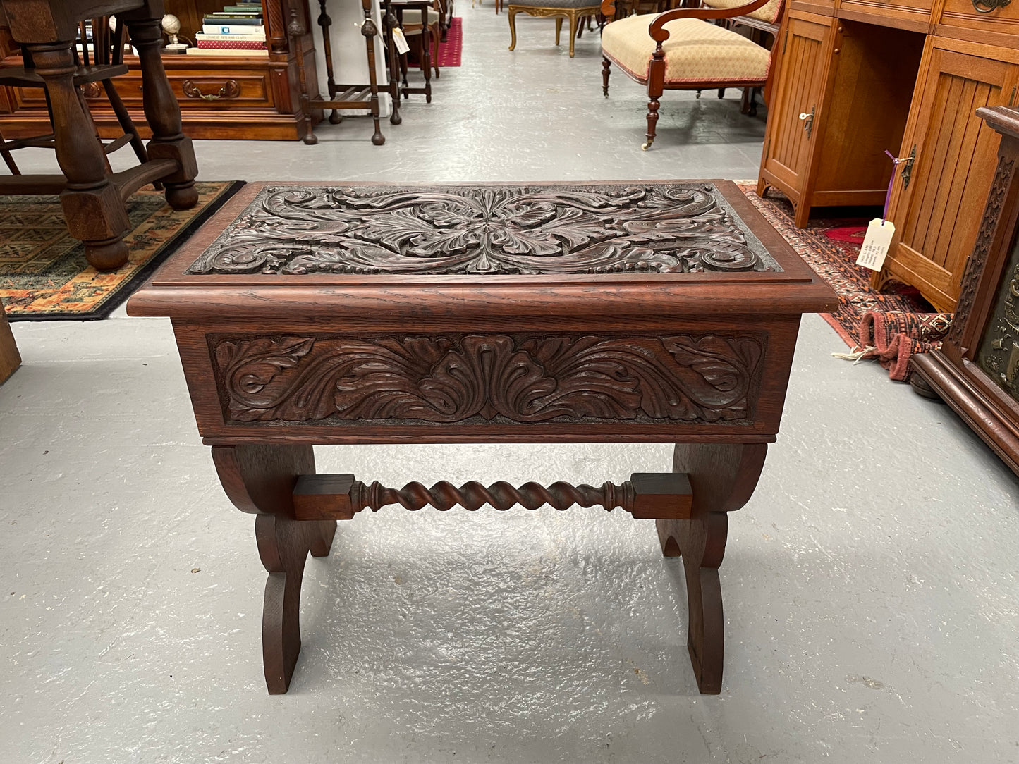 English Oak Arts & Crafts Piano Stool