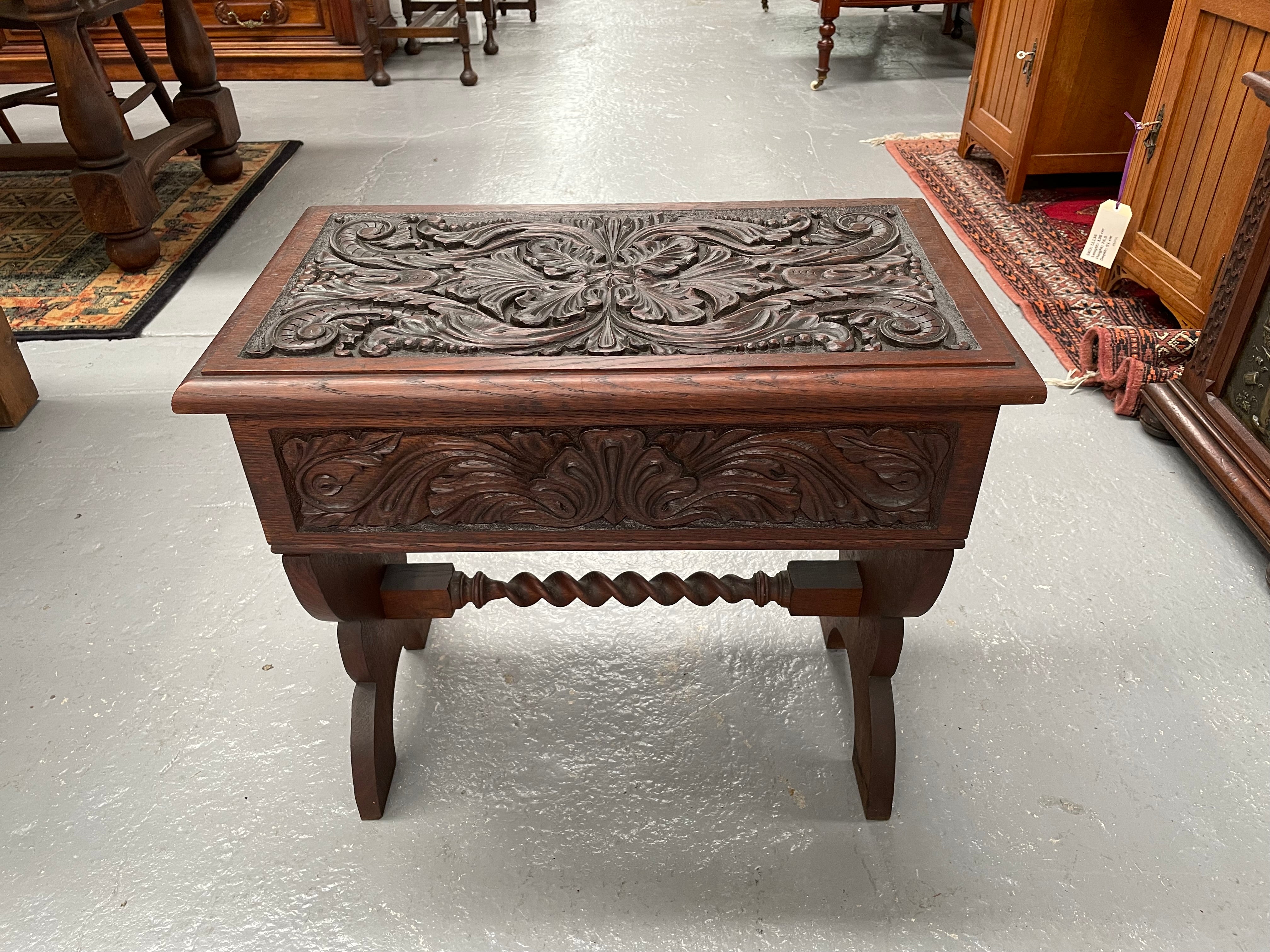 English Oak Arts & Crafts Piano Stool | Antique & Vintage | Moonee Ponds Antiques | Australia Wide Delivery