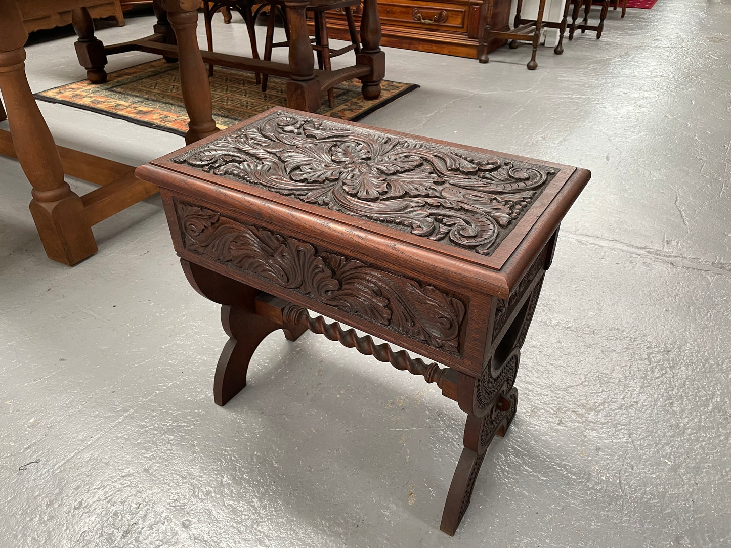 English Oak Arts & Crafts Piano Stool