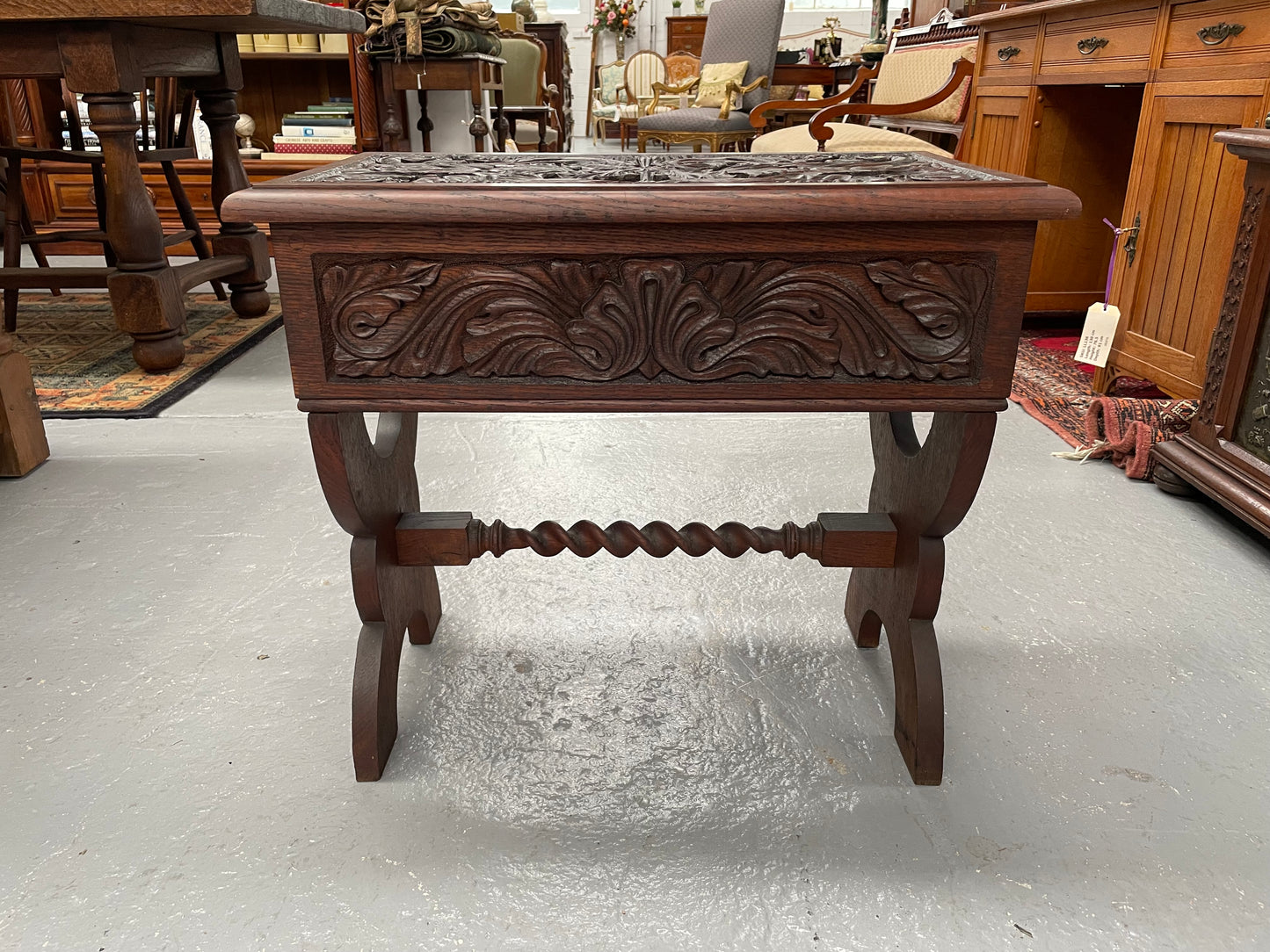 English Oak Arts & Crafts Piano Stool