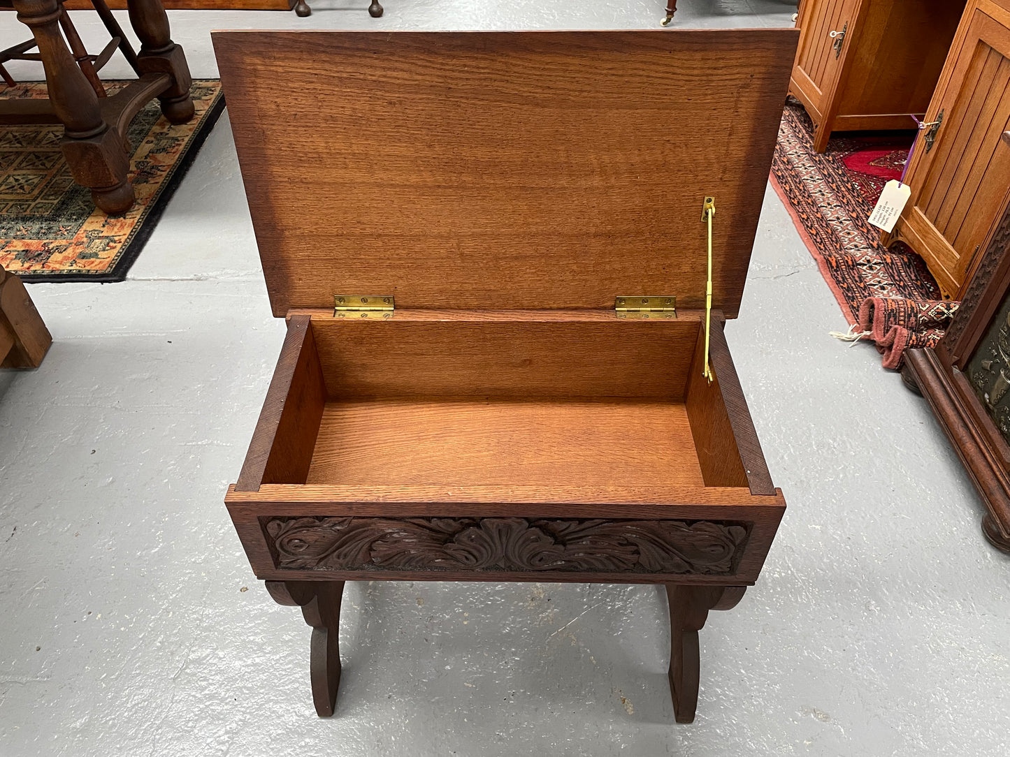 English Oak Arts & Crafts Piano Stool