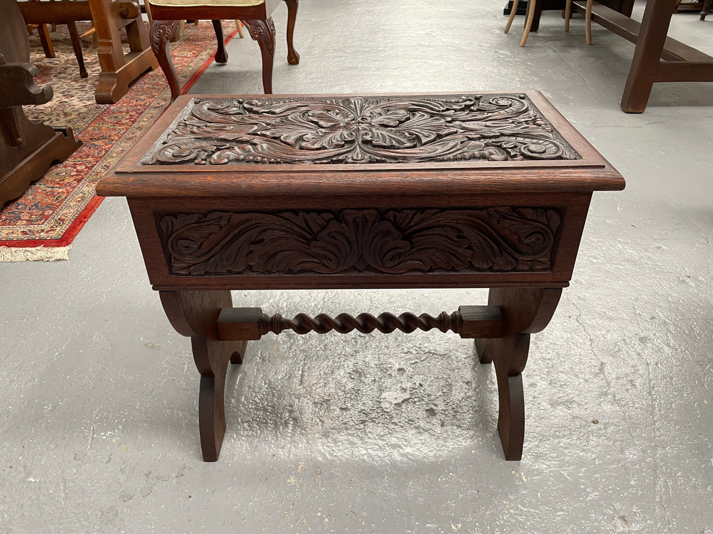 English Oak Arts & Crafts Piano Stool